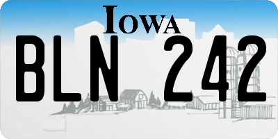 IA license plate BLN242