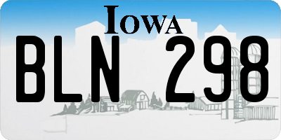 IA license plate BLN298