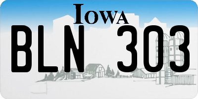 IA license plate BLN303