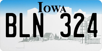 IA license plate BLN324