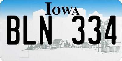 IA license plate BLN334