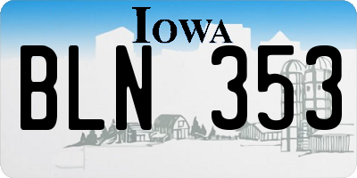 IA license plate BLN353