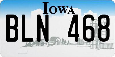 IA license plate BLN468