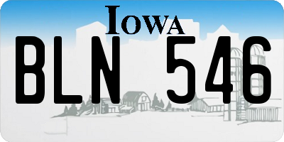 IA license plate BLN546