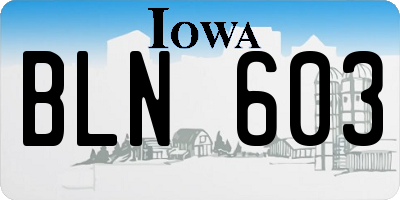 IA license plate BLN603