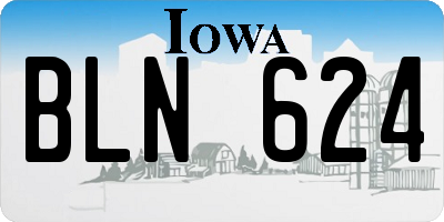 IA license plate BLN624