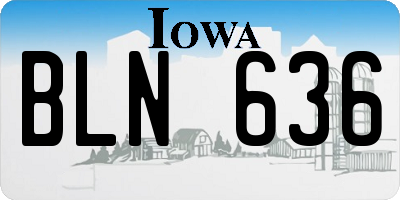 IA license plate BLN636
