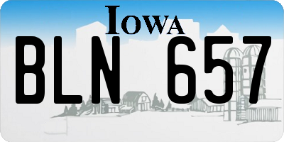 IA license plate BLN657