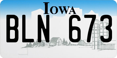 IA license plate BLN673