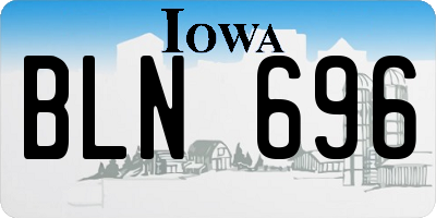 IA license plate BLN696