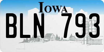 IA license plate BLN793