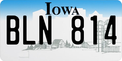 IA license plate BLN814