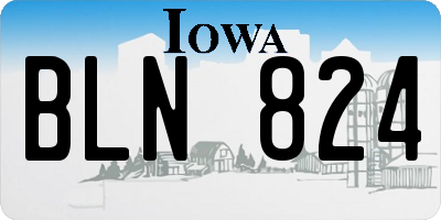 IA license plate BLN824