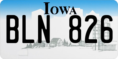 IA license plate BLN826