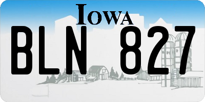 IA license plate BLN827