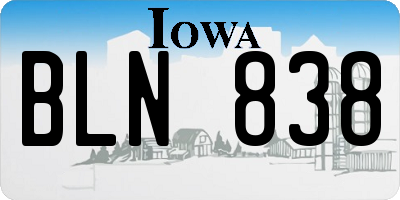 IA license plate BLN838