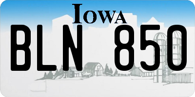 IA license plate BLN850