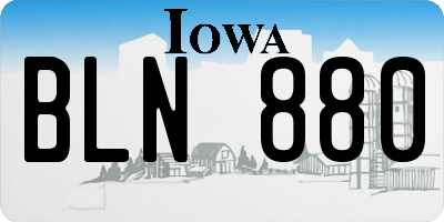 IA license plate BLN880