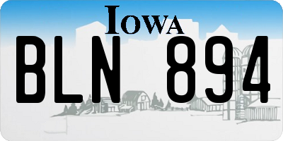 IA license plate BLN894