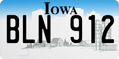 IA license plate BLN912