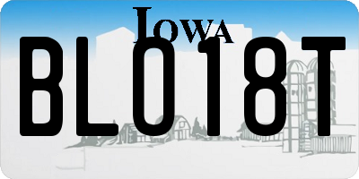 IA license plate BLO18T