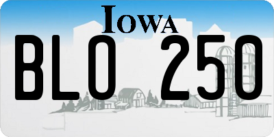 IA license plate BLO250