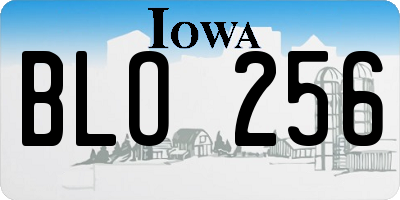 IA license plate BLO256
