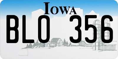 IA license plate BLO356