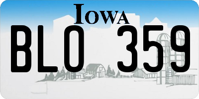 IA license plate BLO359