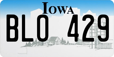 IA license plate BLO429