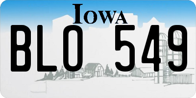IA license plate BLO549