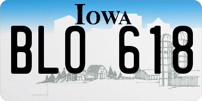 IA license plate BLO618