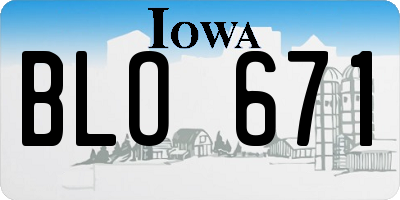 IA license plate BLO671