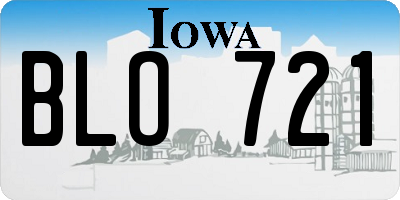 IA license plate BLO721