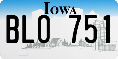 IA license plate BLO751
