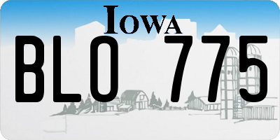 IA license plate BLO775