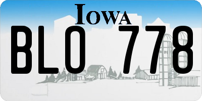 IA license plate BLO778