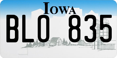 IA license plate BLO835