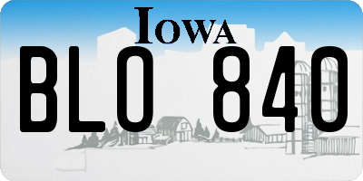 IA license plate BLO840