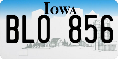 IA license plate BLO856