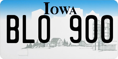 IA license plate BLO900