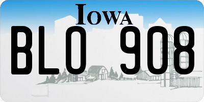 IA license plate BLO908