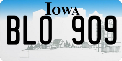 IA license plate BLO909