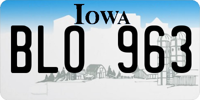 IA license plate BLO963