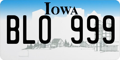 IA license plate BLO999
