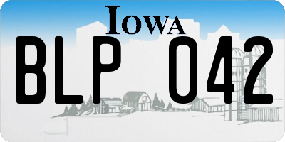 IA license plate BLP042