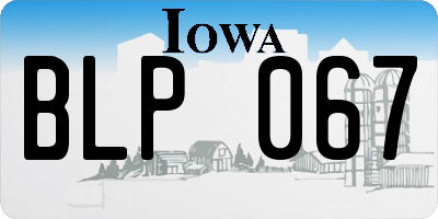 IA license plate BLP067