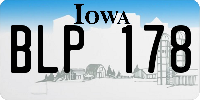 IA license plate BLP178