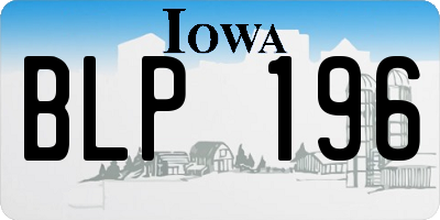 IA license plate BLP196