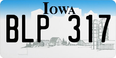 IA license plate BLP317